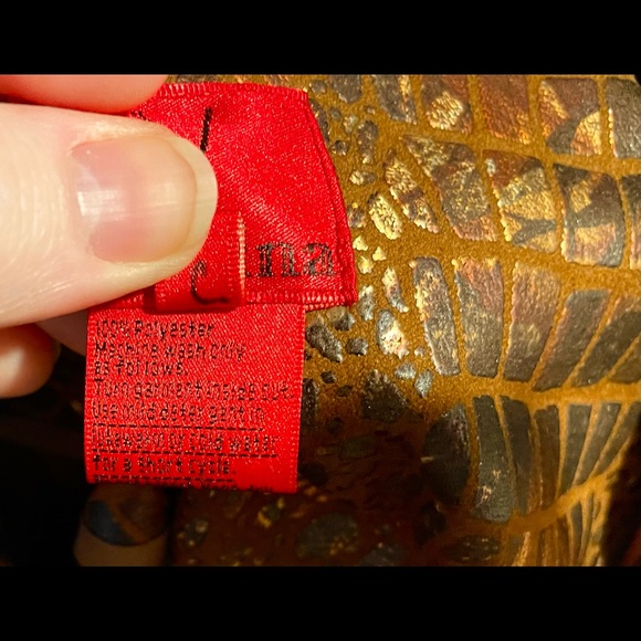 CHRISTINA Women’s Brown Metallic Embossed Jacket with shades of Copper SZ: Large - Picture 11 of 13